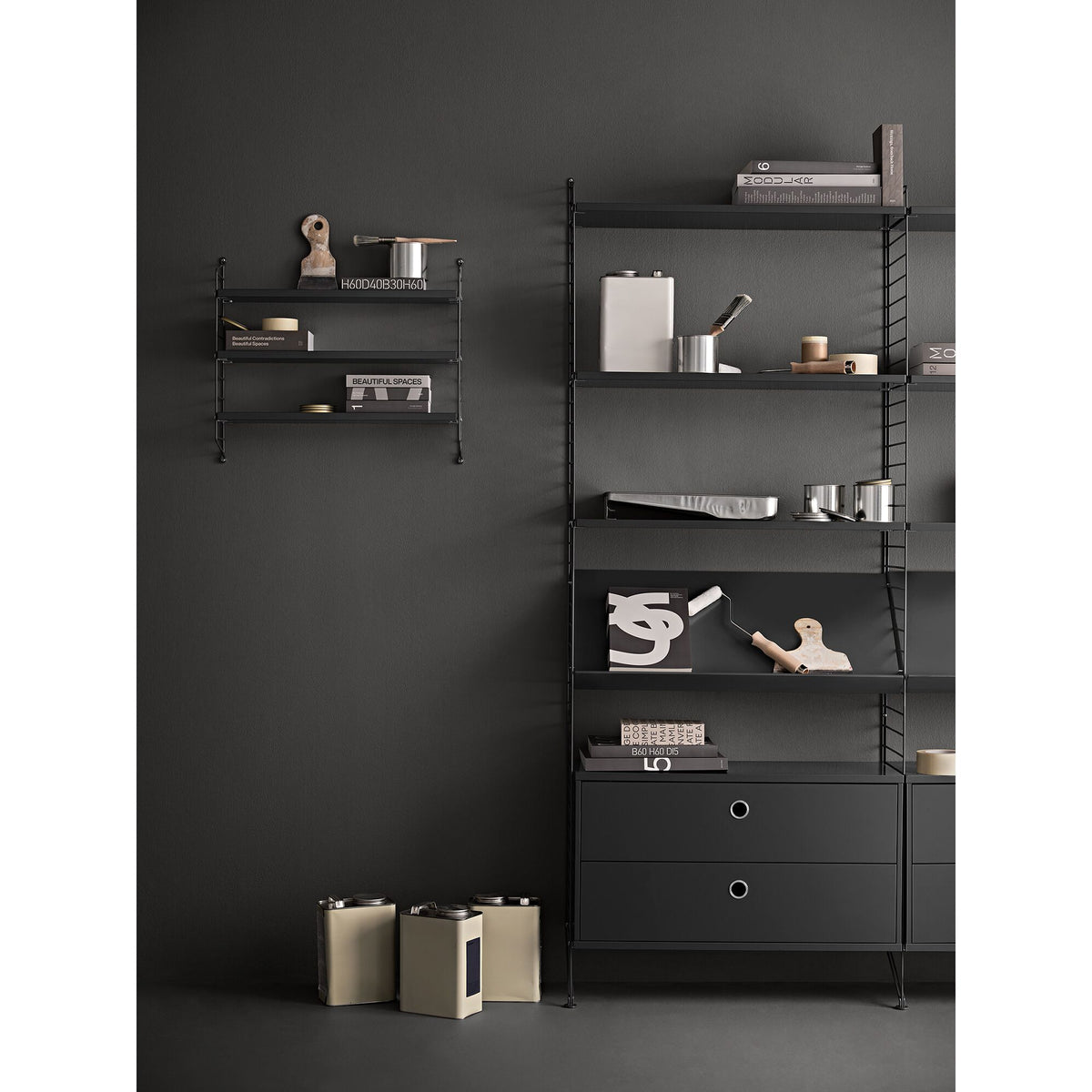 Magazine shelf solid w78 x d30 cm